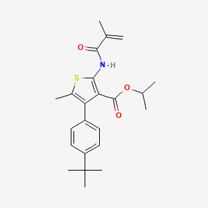 molecular formula C23H29NO3S B14138551 Propan-2-yl 4-(4-tert-butylphenyl)-5-methyl-2-[(2-methylacryloyl)amino]thiophene-3-carboxylate CAS No. 524932-71-6