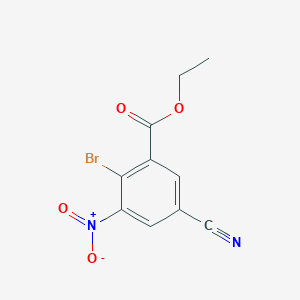 molecular formula C10H7BrN2O4 B1413857 Ethyl 2-bromo-5-cyano-3-nitrobenzoate CAS No. 1805520-36-8