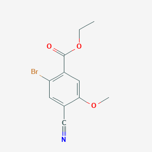 molecular formula C11H10BrNO3 B1413861 Ethyl 2-bromo-4-cyano-5-methoxybenzoate CAS No. 1807018-55-8