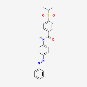 molecular formula C22H21N3O3S B14138634 (E)-4-(isopropylsulfonyl)-N-(4-(phenyldiazenyl)phenyl)benzamide CAS No. 1003261-26-4