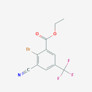 molecular formula C11H7BrF3NO2 B1413864 Ethyl 2-bromo-3-cyano-5-(trifluoromethyl)benzoate CAS No. 1807023-46-6