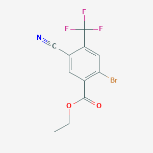 molecular formula C11H7BrF3NO2 B1413865 Ethyl 2-bromo-5-cyano-4-(trifluoromethyl)benzoate CAS No. 1805500-21-3