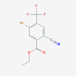 molecular formula C11H7BrF3NO2 B1413869 Ethyl 5-bromo-2-cyano-4-(trifluoromethyl)benzoate CAS No. 1806850-37-2