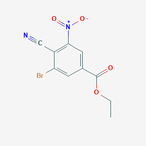 molecular formula C10H7BrN2O4 B1413871 Ethyl 3-bromo-4-cyano-5-nitrobenzoate CAS No. 1805520-52-8