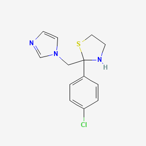 molecular formula C13H14ClN3S B14138771 2-(4-Chlorophenyl)-2-[(1H-imidazol-1-yl)methyl]-1,3-thiazolidine CAS No. 89081-51-6