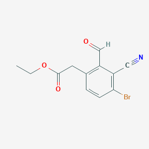 Ethyl 4-bromo-3-cyano-2-formylphenylacetate