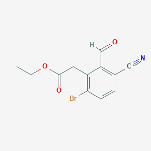 Ethyl 6-bromo-3-cyano-2-formylphenylacetate