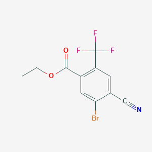 molecular formula C11H7BrF3NO2 B1413894 Ethyl 5-bromo-4-cyano-2-(trifluoromethyl)benzoate CAS No. 1804406-24-3