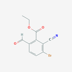 molecular formula C11H8BrNO3 B1413895 Ethyl 3-bromo-2-cyano-6-formylbenzoate CAS No. 1806850-02-1
