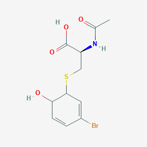 molecular formula C11H14BrNO4S B141390 N-Acetyl-S-(2-hydroxy-5-bromocyclohexa-3,5-dienyl)cysteine CAS No. 134958-24-0