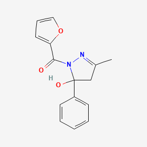 molecular formula C15H14N2O3 B14139106 furan-2-yl-(5-hydroxy-3-methyl-5-phenyl-4H-pyrazol-1-yl)methanone CAS No. 401464-72-0