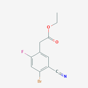 molecular formula C11H9BrFNO2 B1413915 Ethyl 4-bromo-5-cyano-2-fluorophenylacetate CAS No. 1805595-98-5