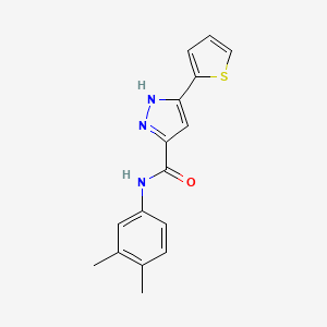 molecular formula C16H15N3OS B14139165 N-(3,4-dimethylphenyl)-5-(thiophen-2-yl)-1H-pyrazole-3-carboxamide CAS No. 1299293-48-3