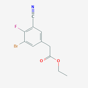 molecular formula C11H9BrFNO2 B1413919 Ethyl 3-bromo-5-cyano-4-fluorophenylacetate CAS No. 1805485-16-8