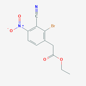 molecular formula C11H9BrN2O4 B1413929 Ethyl 2-bromo-3-cyano-4-nitrophenylacetate CAS No. 1805521-42-9