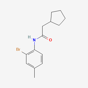 molecular formula C14H18BrNO B14139308 N-(2-bromo-4-methylphenyl)-2-cyclopentylacetamide CAS No. 850634-43-4