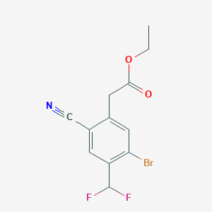 molecular formula C12H10BrF2NO2 B1413931 Ethyl 5-bromo-2-cyano-4-(difluoromethyl)phenylacetate CAS No. 1807117-11-8