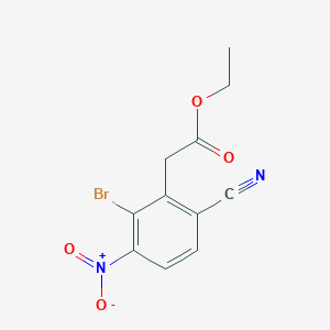 molecular formula C11H9BrN2O4 B1413936 Ethyl 2-bromo-6-cyano-3-nitrophenylacetate CAS No. 1805574-27-9