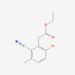 molecular formula C12H12BrNO2 B1413938 Ethyl 6-bromo-2-cyano-3-methylphenylacetate CAS No. 1805249-17-5