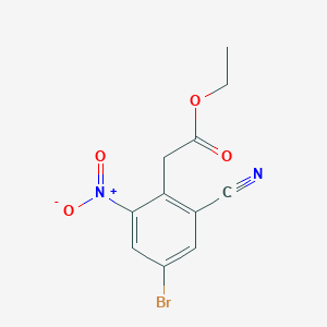 molecular formula C11H9BrN2O4 B1413939 Ethyl 4-bromo-2-cyano-6-nitrophenylacetate CAS No. 1807021-77-7