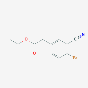 molecular formula C12H12BrNO2 B1413940 Ethyl 4-bromo-3-cyano-2-methylphenylacetate CAS No. 1807044-61-6