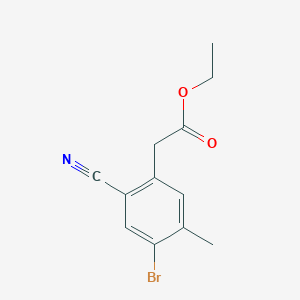 molecular formula C12H12BrNO2 B1413941 Ethyl 4-bromo-2-cyano-5-methylphenylacetate CAS No. 1805581-23-0