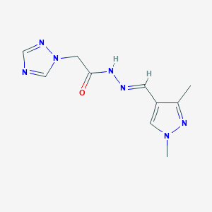 molecular formula C10H13N7O B14139457 N'-[(E)-(1,3-dimethyl-1H-pyrazol-4-yl)methylidene]-2-(1H-1,2,4-triazol-1-yl)acetohydrazide 