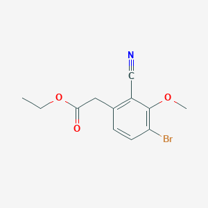 molecular formula C12H12BrNO3 B1413946 Ethyl 4-bromo-2-cyano-3-methoxyphenylacetate CAS No. 1807164-75-5