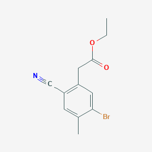 molecular formula C12H12BrNO2 B1413947 Ethyl 5-bromo-2-cyano-4-methylphenylacetate CAS No. 1805488-46-3
