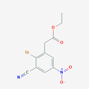 molecular formula C11H9BrN2O4 B1413948 Ethyl 2-bromo-3-cyano-5-nitrophenylacetate CAS No. 1805574-22-4