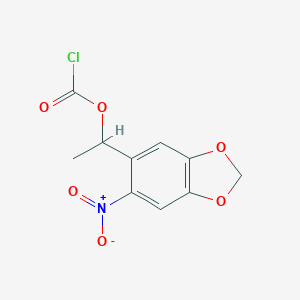 molecular formula C10H8ClNO6 B141395 1-(6-Nitrobenzo[d][1,3]dioxol-5-yl)ethyl carbonochloridate CAS No. 156876-26-5