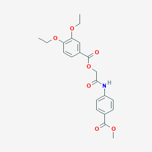 molecular formula C21H23NO7 B14139577 2-[[4-(Methoxycarbonyl)phenyl]amino]-2-oxoethyl 3,4-diethoxybenzoate CAS No. 1208920-17-5