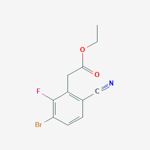molecular formula C11H9BrFNO2 B1413959 Ethyl 3-bromo-6-cyano-2-fluorophenylacetate CAS No. 1805485-21-5