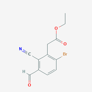 molecular formula C12H10BrNO3 B1413961 Ethyl 6-bromo-2-cyano-3-formylphenylacetate CAS No. 1805592-85-1