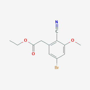 molecular formula C12H12BrNO3 B1413963 Ethyl 5-bromo-2-cyano-3-methoxyphenylacetate CAS No. 1807164-79-9