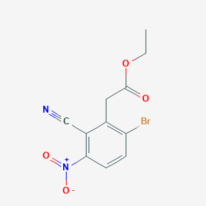 molecular formula C11H9BrN2O4 B1413965 Ethyl 6-bromo-2-cyano-3-nitrophenylacetate CAS No. 1806062-60-1
