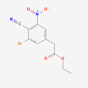 molecular formula C11H9BrN2O4 B1413971 Ethyl 3-bromo-4-cyano-5-nitrophenylacetate CAS No. 1805021-63-9