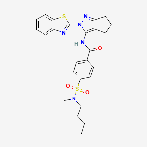 molecular formula C25H27N5O3S2 B14139729 N-(2-(benzo[d]thiazol-2-yl)-2,4,5,6-tetrahydrocyclopenta[c]pyrazol-3-yl)-4-(N-butyl-N-methylsulfamoyl)benzamide CAS No. 1210830-61-7