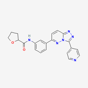 molecular formula C21H18N6O2 B14139735 N-(3-(3-(pyridin-4-yl)-[1,2,4]triazolo[4,3-b]pyridazin-6-yl)phenyl)tetrahydrofuran-2-carboxamide CAS No. 1170524-98-7