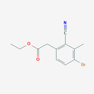 molecular formula C12H12BrNO2 B1413974 Ethyl 4-bromo-2-cyano-3-methylphenylacetate CAS No. 1807019-97-1