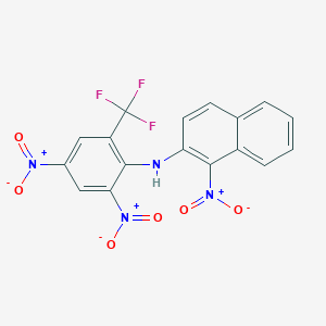 molecular formula C17H9F3N4O6 B14139786 N-[2,4-Dinitro-6-(trifluoromethyl)phenyl]-1-nitronaphthalen-2-amine CAS No. 88965-43-9