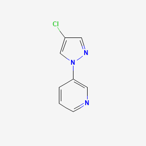 molecular formula C8H6ClN3 B14139810 3-(4-Chloro-1H-pyrazol-1-yl)pyridine CAS No. 77556-45-7