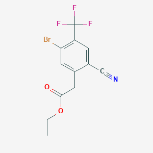 molecular formula C12H9BrF3NO2 B1413983 Ethyl 5-bromo-2-cyano-4-(trifluoromethyl)phenylacetate CAS No. 1805101-47-6