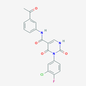 molecular formula C19H13ClFN3O4 B14139898 N-(3-acetylphenyl)-3-(3-chloro-4-fluorophenyl)-2,4-dioxo-1,2,3,4-tetrahydropyrimidine-5-carboxamide CAS No. 887217-22-3