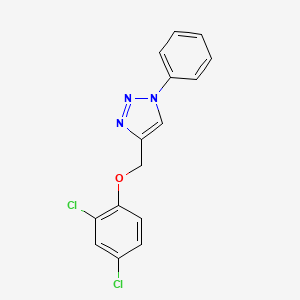 molecular formula C15H11Cl2N3O B14140022 1H-1,2,3-Triazole, 4-((2,6-dichlorophenoxy)methyl)-1-phenyl- CAS No. 135034-74-1