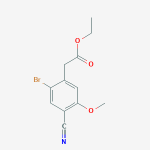 molecular formula C12H12BrNO3 B1414004 Ethyl 2-bromo-4-cyano-5-methoxyphenylacetate CAS No. 1804402-10-5