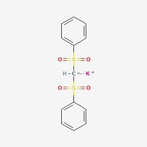 molecular formula C13H11KO4S2 B14140043 Potassium;benzenesulfonylmethylsulfonylbenzene CAS No. 19472-81-2
