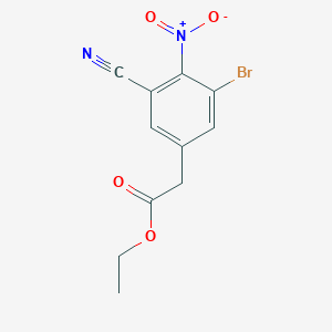 molecular formula C11H9BrN2O4 B1414014 Ethyl 3-bromo-5-cyano-4-nitrophenylacetate CAS No. 1805574-42-8