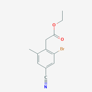 molecular formula C12H12BrNO2 B1414016 Ethyl 2-bromo-4-cyano-6-methylphenylacetate CAS No. 1807044-14-9