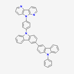 molecular formula C46H29N5 B14140190 8-[4-[3-(9-Phenylcarbazol-3-yl)carbazol-9-yl]phenyl]-3,8,10-triazatricyclo[7.4.0.02,7]trideca-1(9),2(7),3,5,10,12-hexaene 